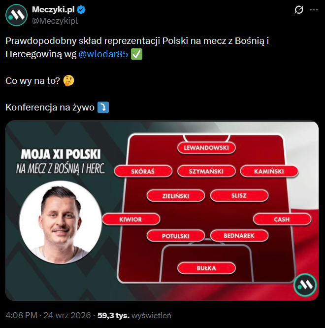 Tak jutro ma wyglądać SKŁAD REPREZENTACJI POLSKI na mecz z Bośnią!